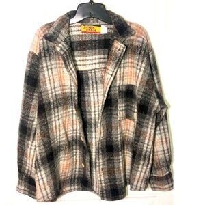 Southern Exposure Shacket Flannel Gray and Orange Large
